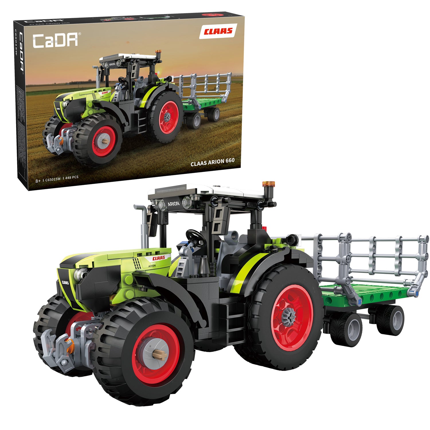CaDA CLAAS Arion 660 Farm Tractor - 448 pcs Brick Building Farm Set C65015W