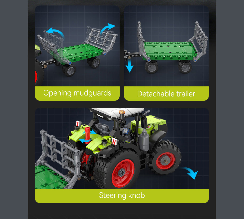 CaDA CLAAS Arion 660 Farm Tractor - 448 pcs Brick Building Farm Set C65015W
