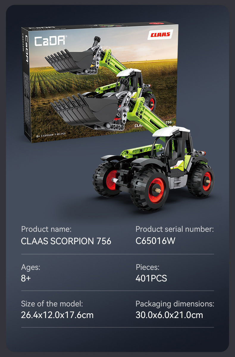 Cada CLAAS Scorpion 756 Farm Telehandler - 401 pcs Building block Farm Set C65016W