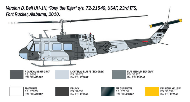 Italeri 1/48 AB.205 / UH-1D "SAR" Search & Rescue Helicopter Scale Model Kit 2845