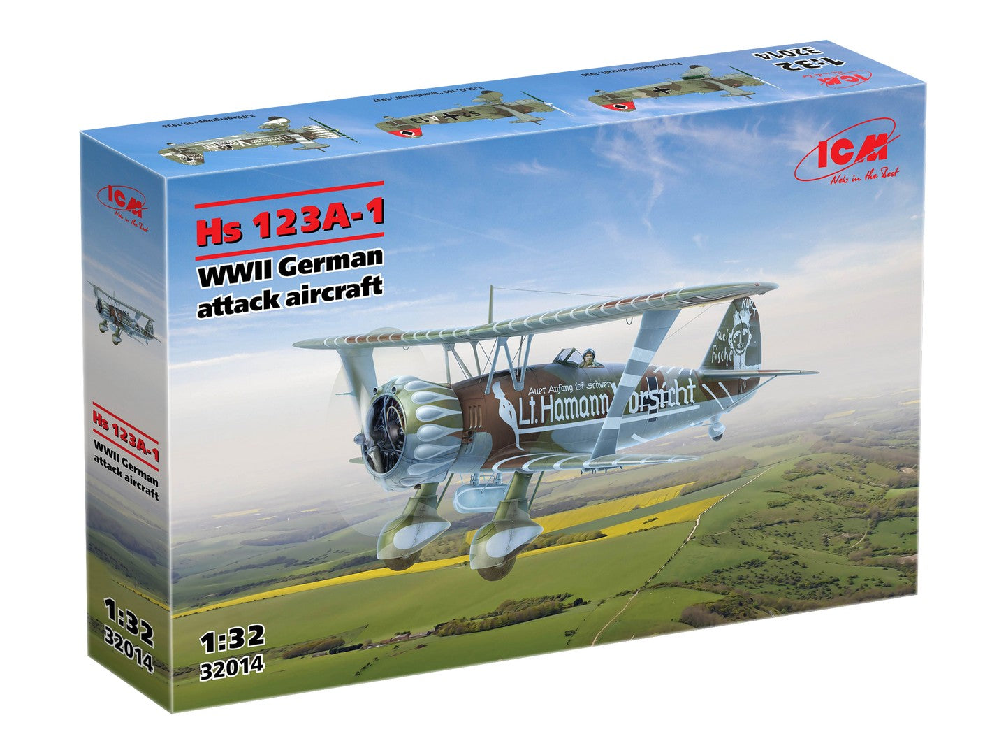 ICM 1/32 Hs 123A-1 WWII German Attack Aircraft Scale model kit ICM32014