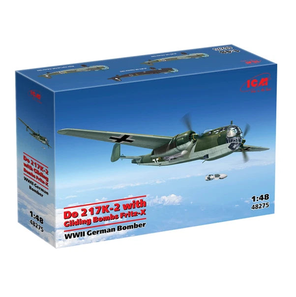 ICM 1/48 Do 217K-2 with Gliding Bombs Fritz-X WWII German Bomber 48275