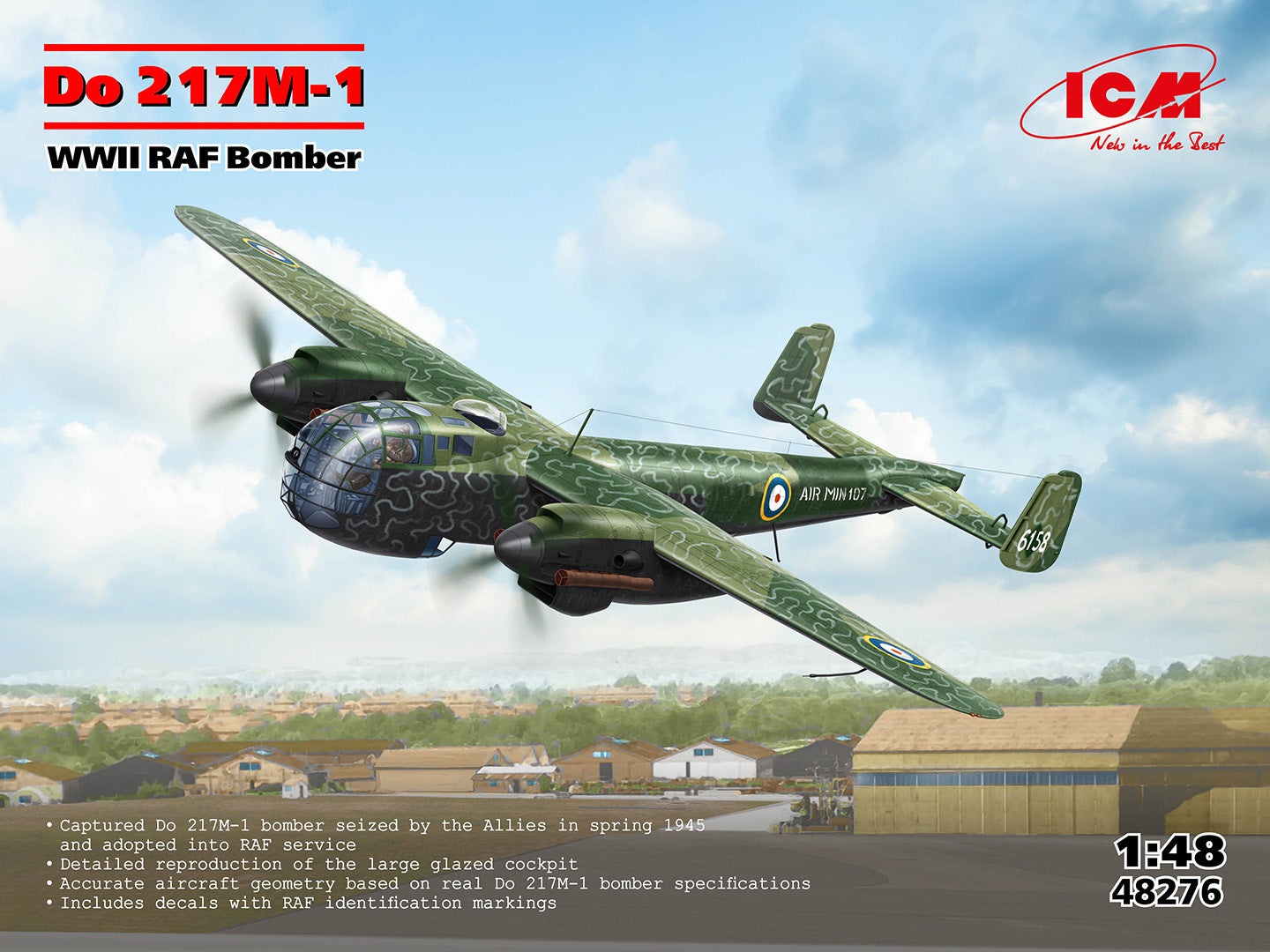 ICM 1/48 Do 217M-1 WWII RAF Bomber Scale Model Kit ICM48276