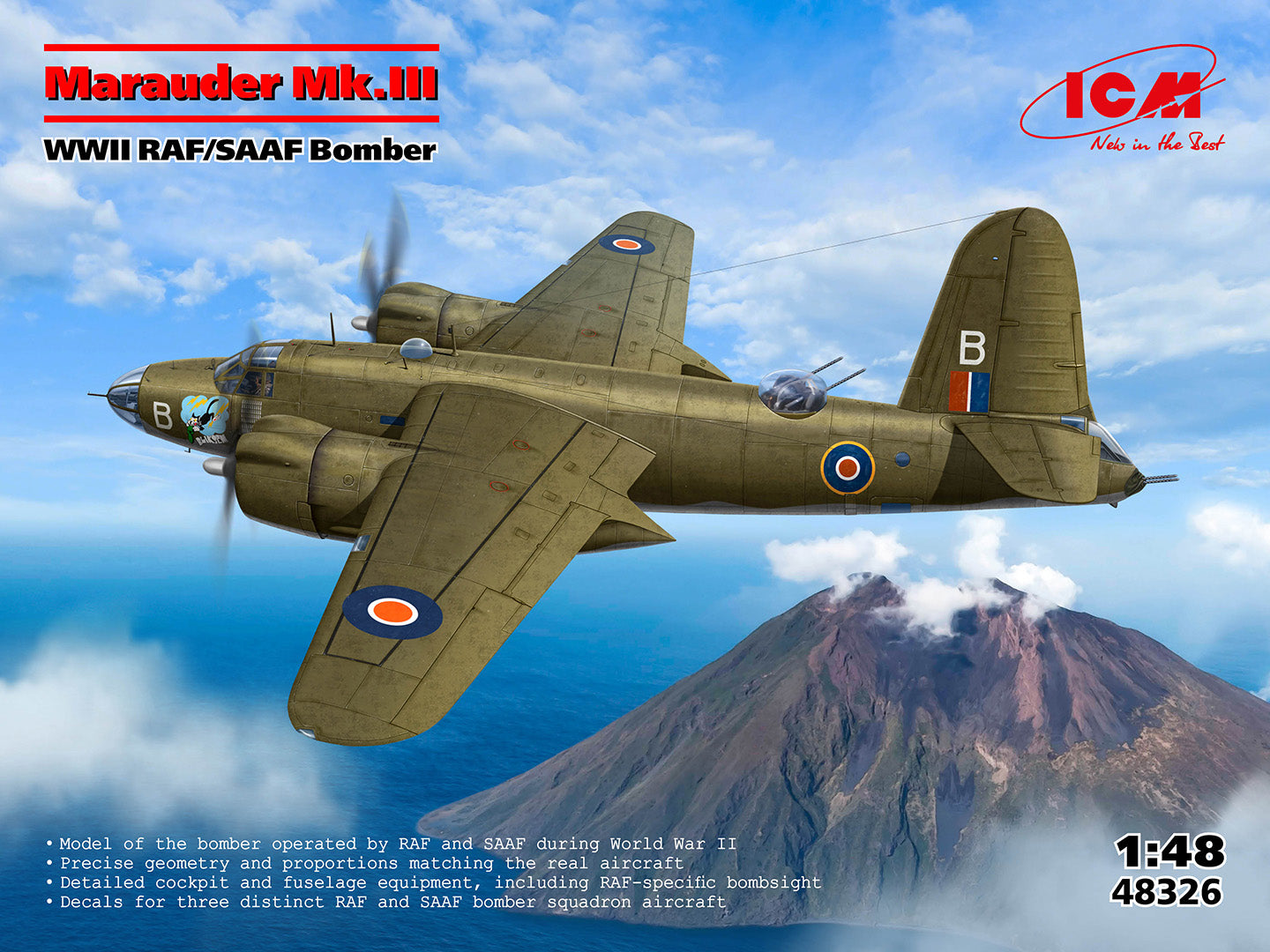 ICM 1/48 Do 217K-2 with Gliding Bombs Fritz-X WWII German Bomber 48275