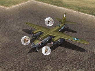 1/48 Airfield of the American Bomber Group (B-26G Marauder with Crew & Landing Mat)