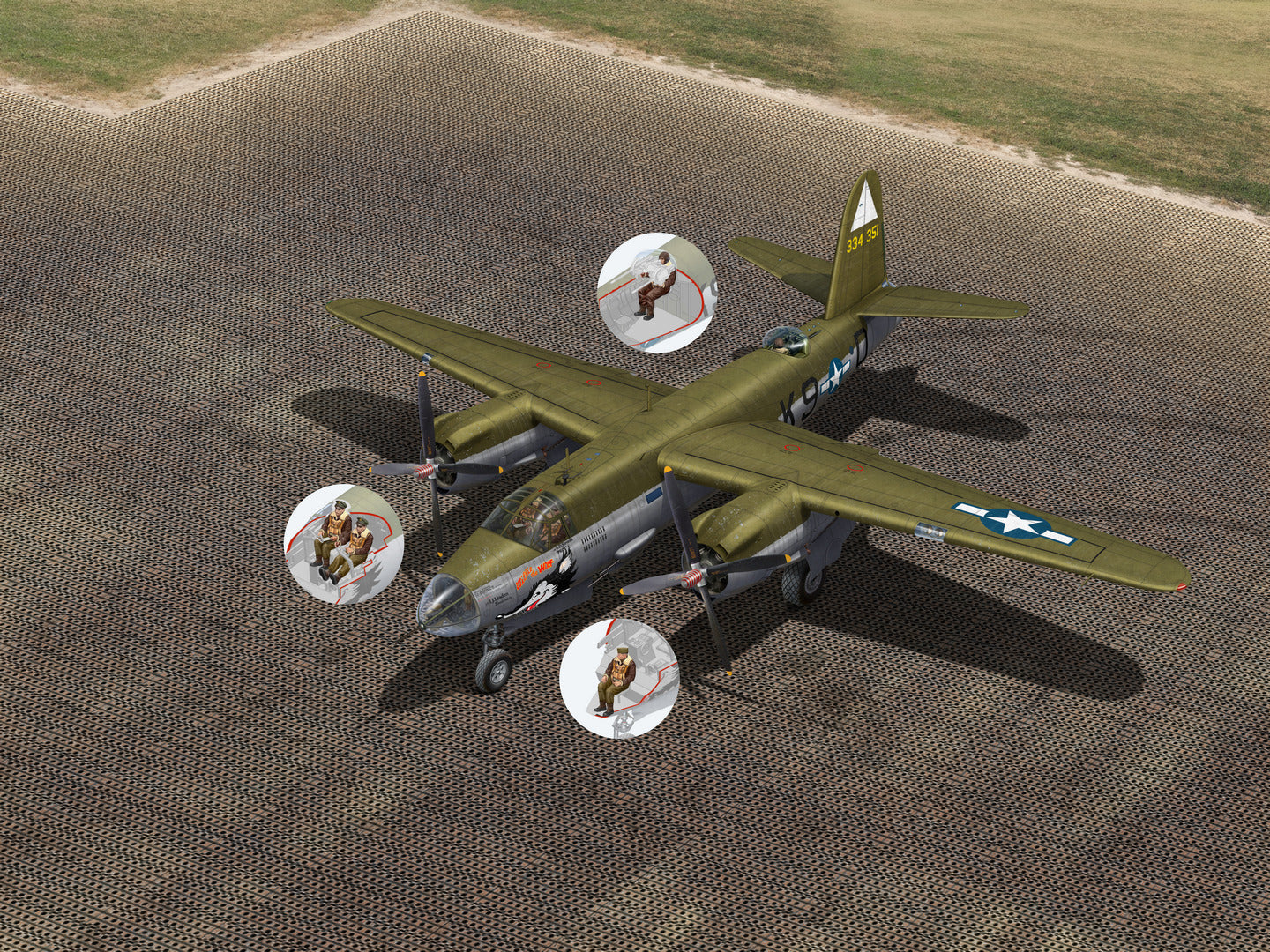 ICM 1/48 B-26G Marauder Bombner with Crew & Landing Mat) 48327