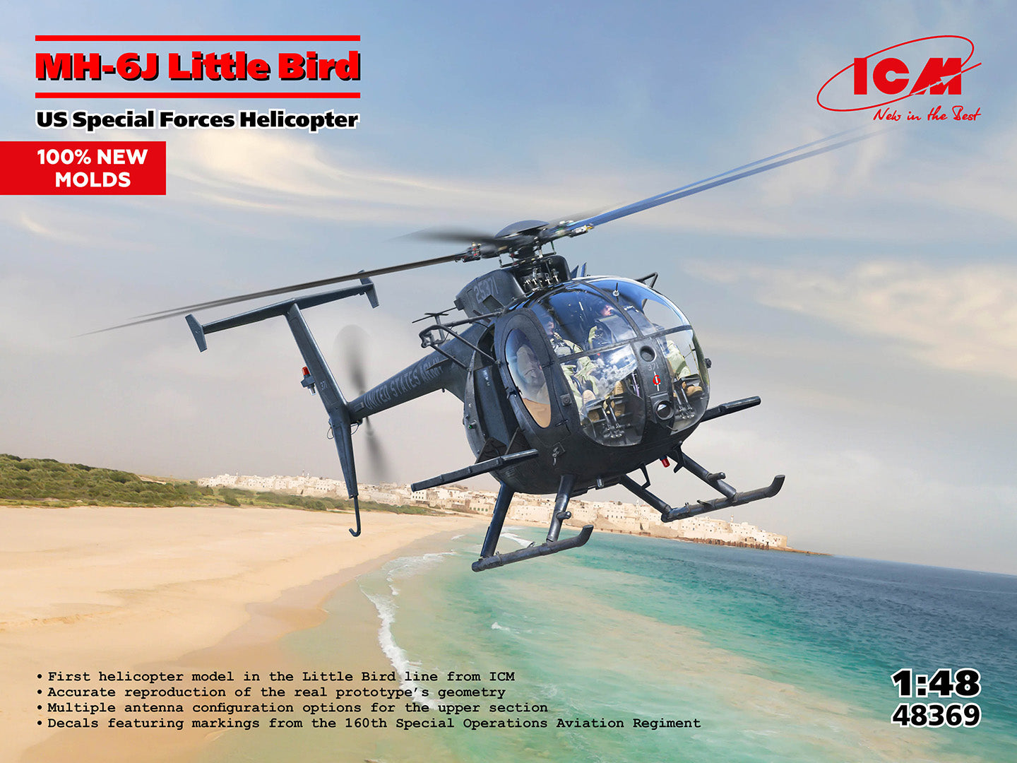 ICM 1/48 MH-6J Little Bird U.S. Special Forces Helicopter ICM48369