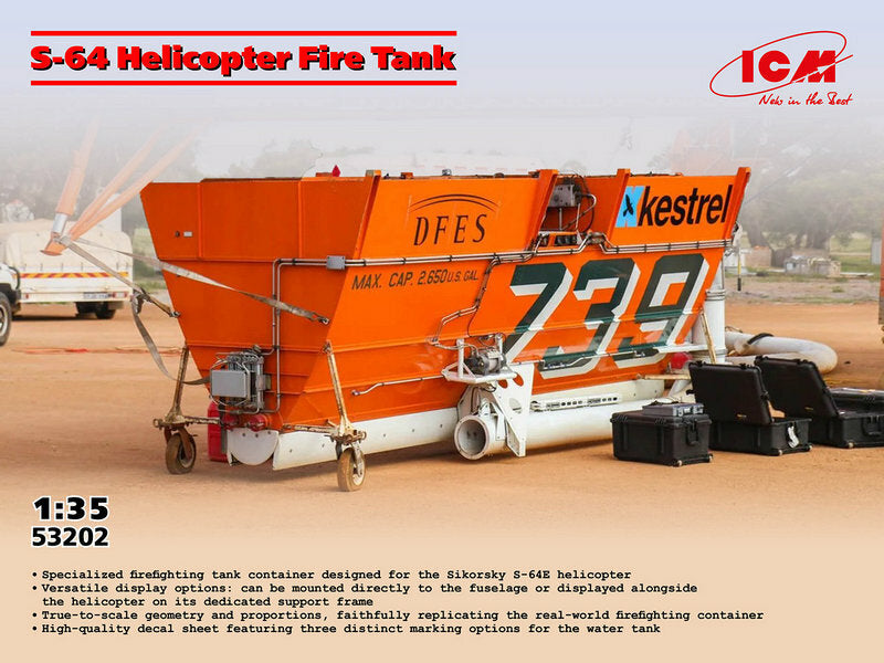 ICM 1/35 S-64 Helicopter Fire Tank Scale Model Kit
