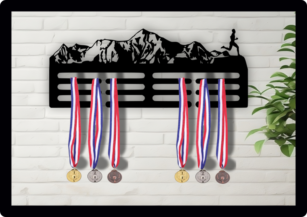 Trail Mountain Running Medal Hanger