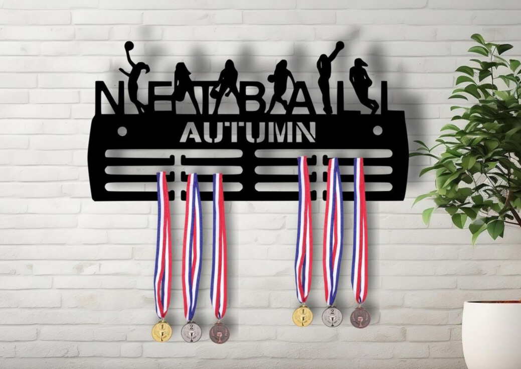 Netball Personalised Medal hanger
