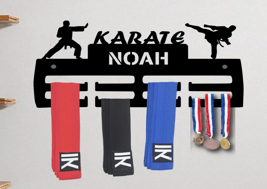 Personalised Karate Medal Hanger