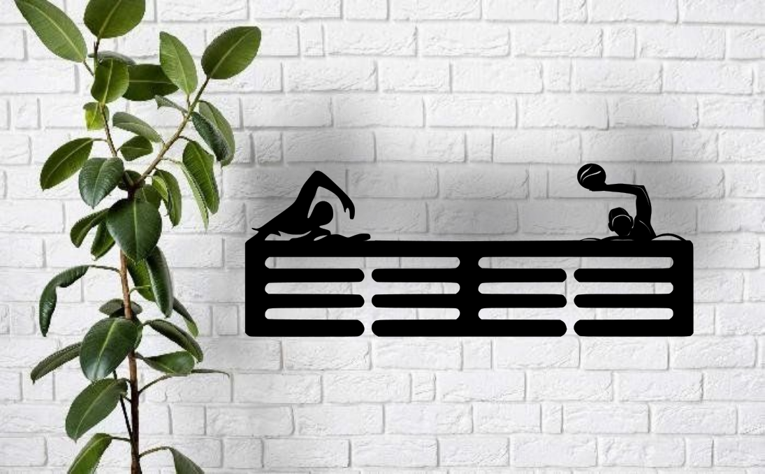 Personalised Swimming Water Polo Medal Hanger