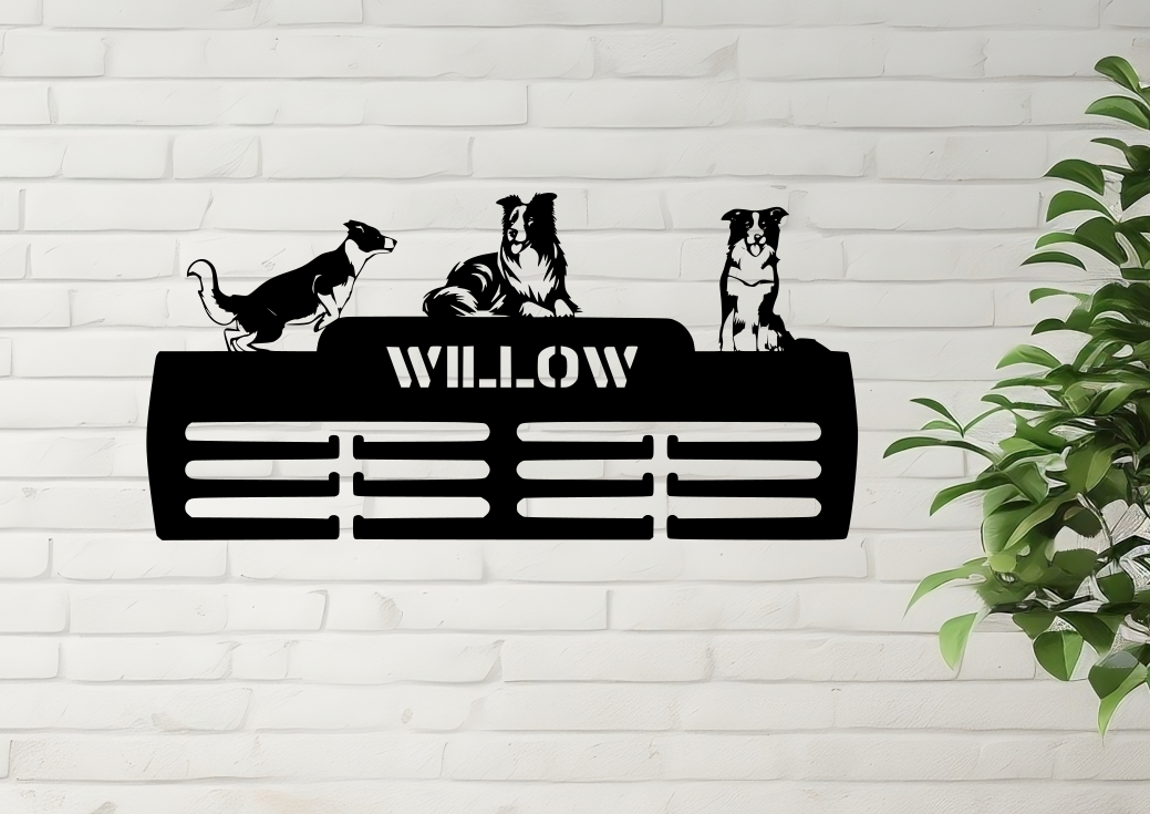 Border Collie Dog Agility Medal Hanger