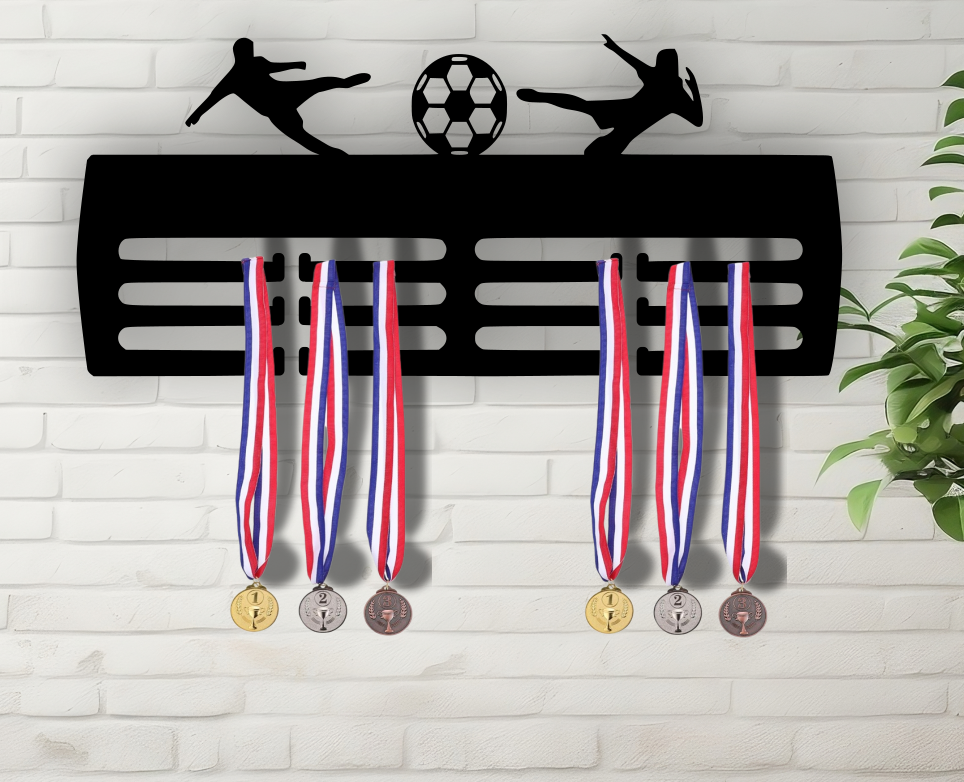 Personalised Medal Hanger Medal Holder Wall Display Rack Football Player Ball Soccer