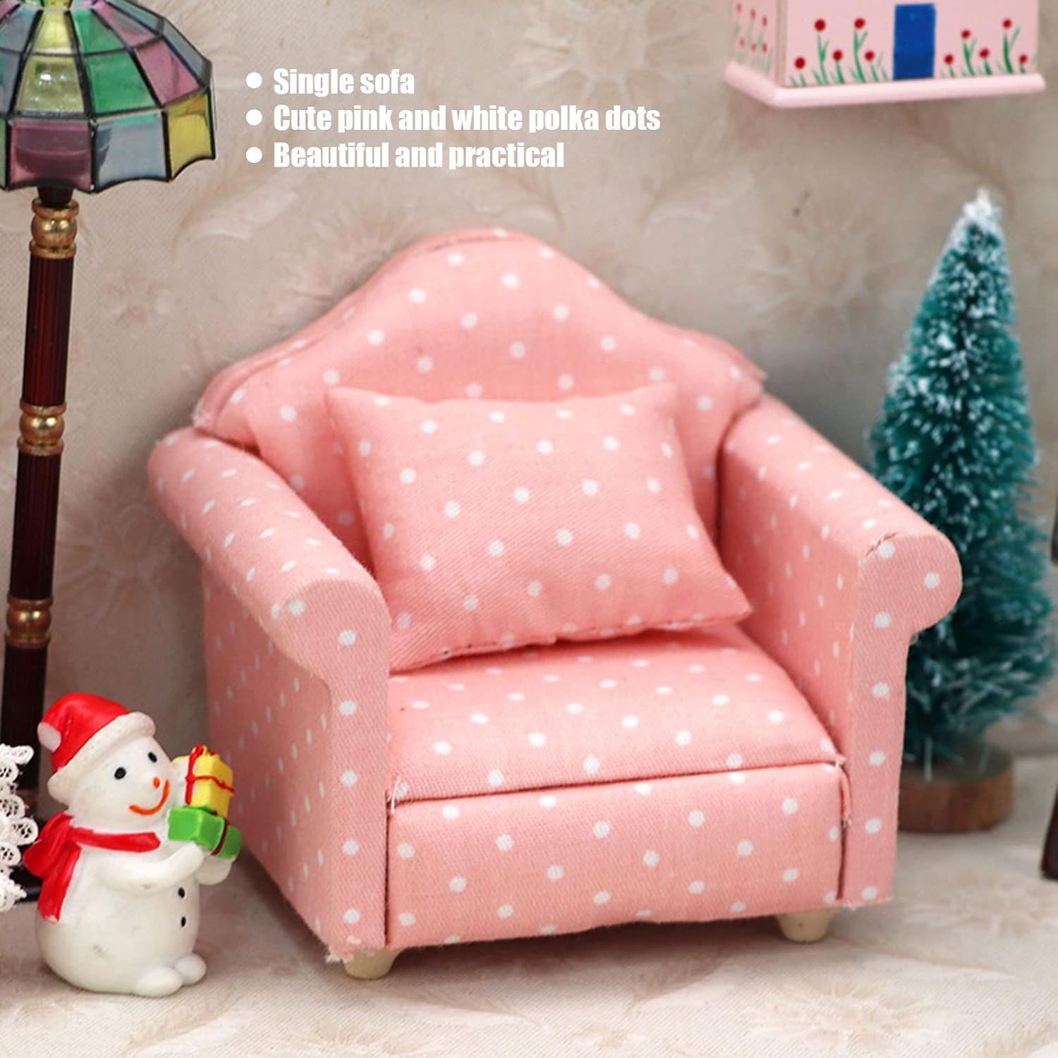 1:12 Dollhouse Miniature's Soft Pink Arm Chair