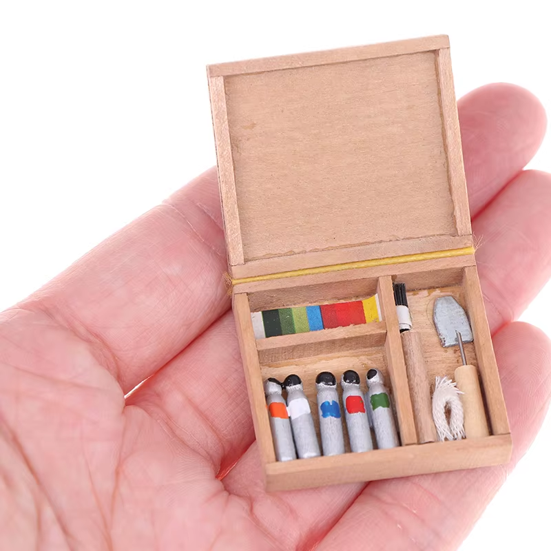 1:12 Dollhouse Miniature's Artist Paint Set Box
