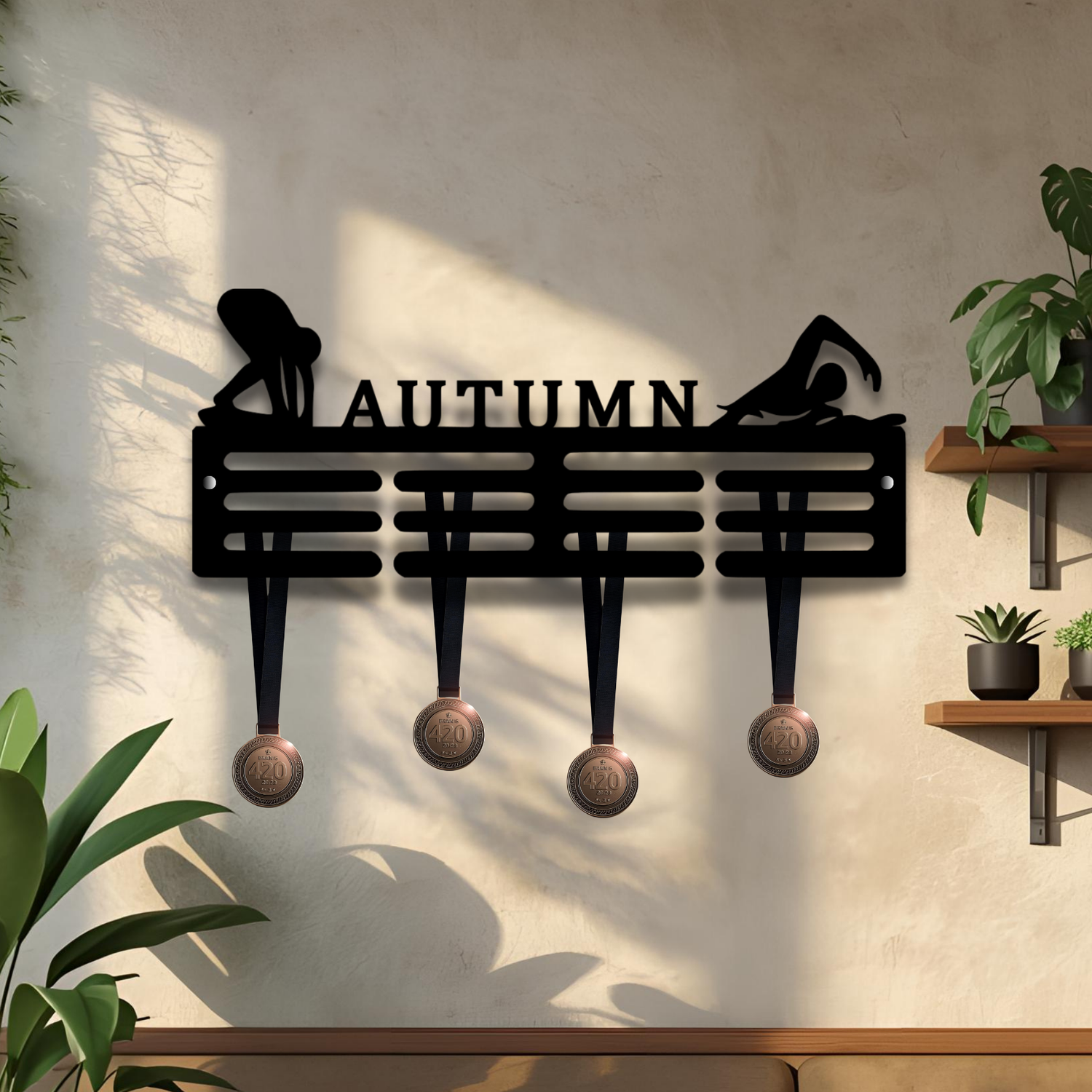 Personalised Swimming Medal Hanger