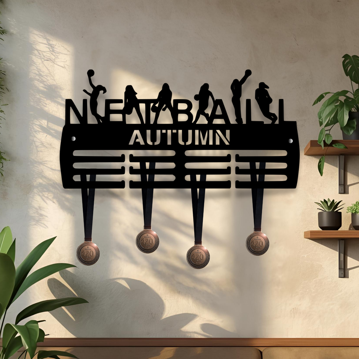 Netball Personalised Medal hanger