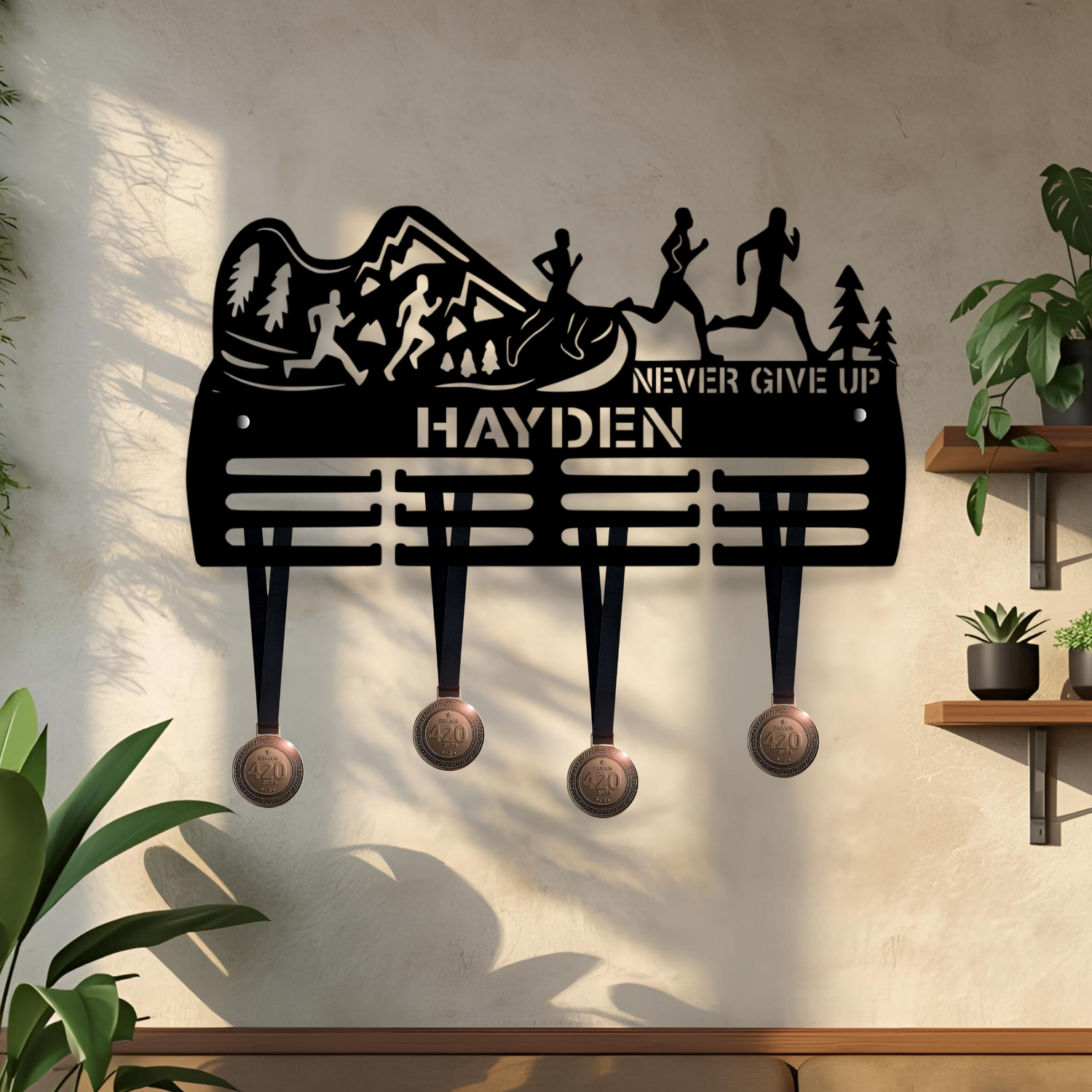 Personalised Trail Mountain Running Medal Hanger