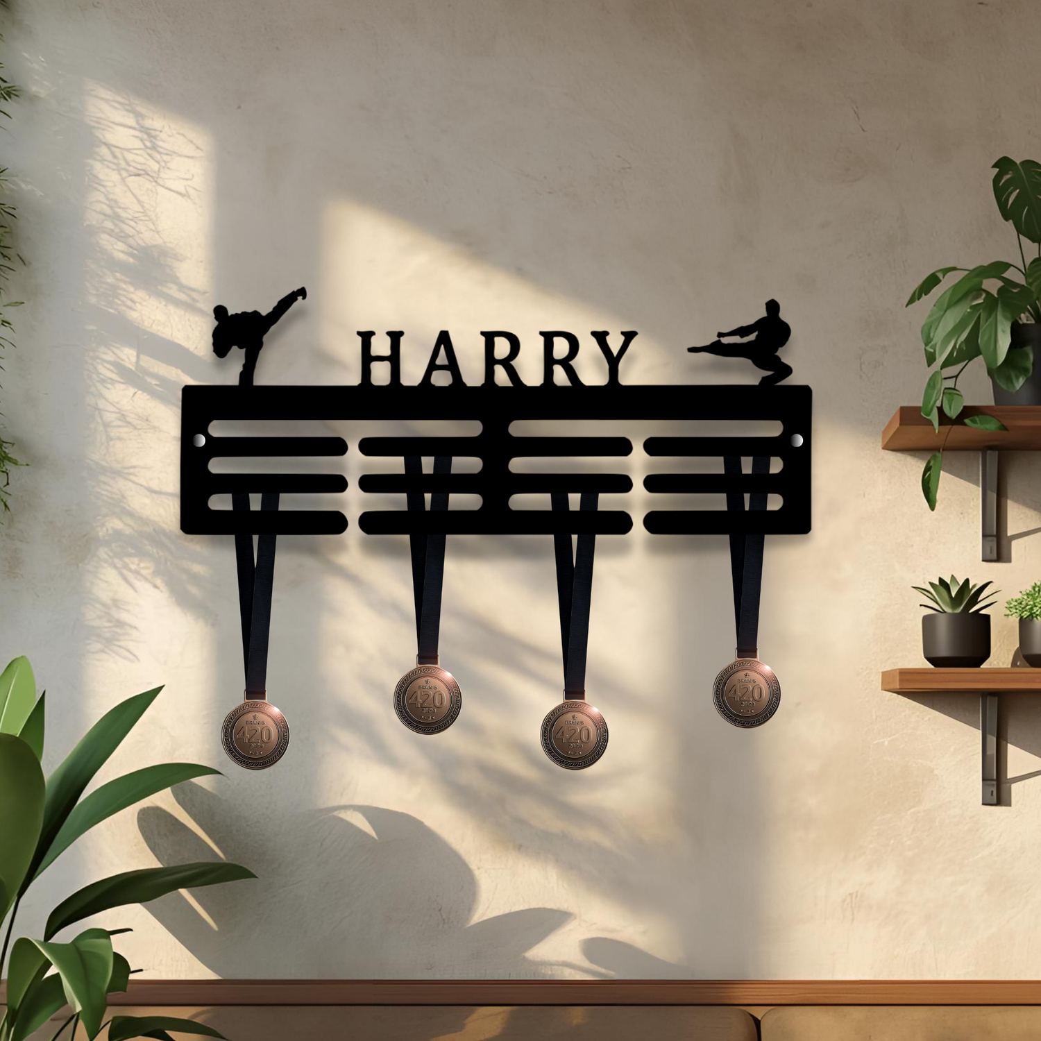 Personalised Karate Medal hanger