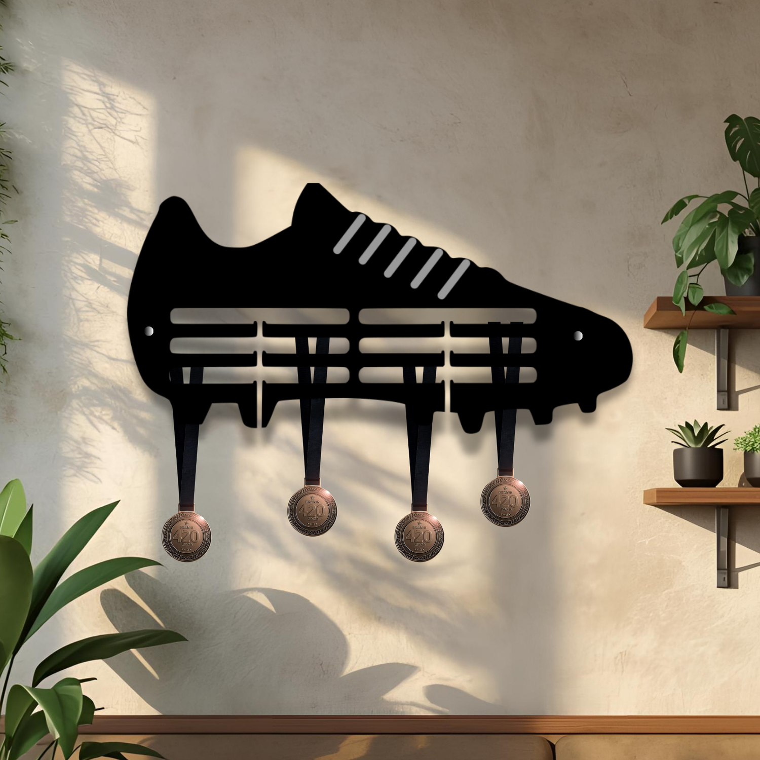 Medal Hanger Medal Holder Wall Display Rack Football Boot Soccer
