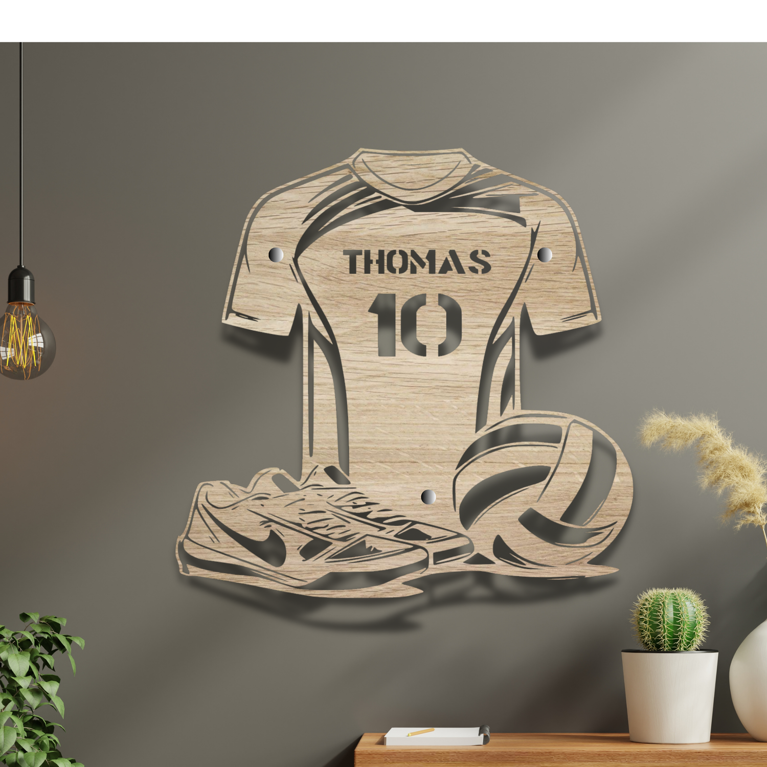 Wooden Personalised Football Wall sign Plaque
