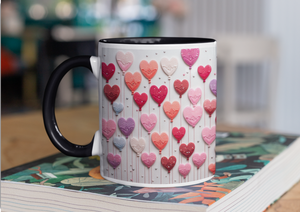 Cute Shabby Chic Hearts Mug