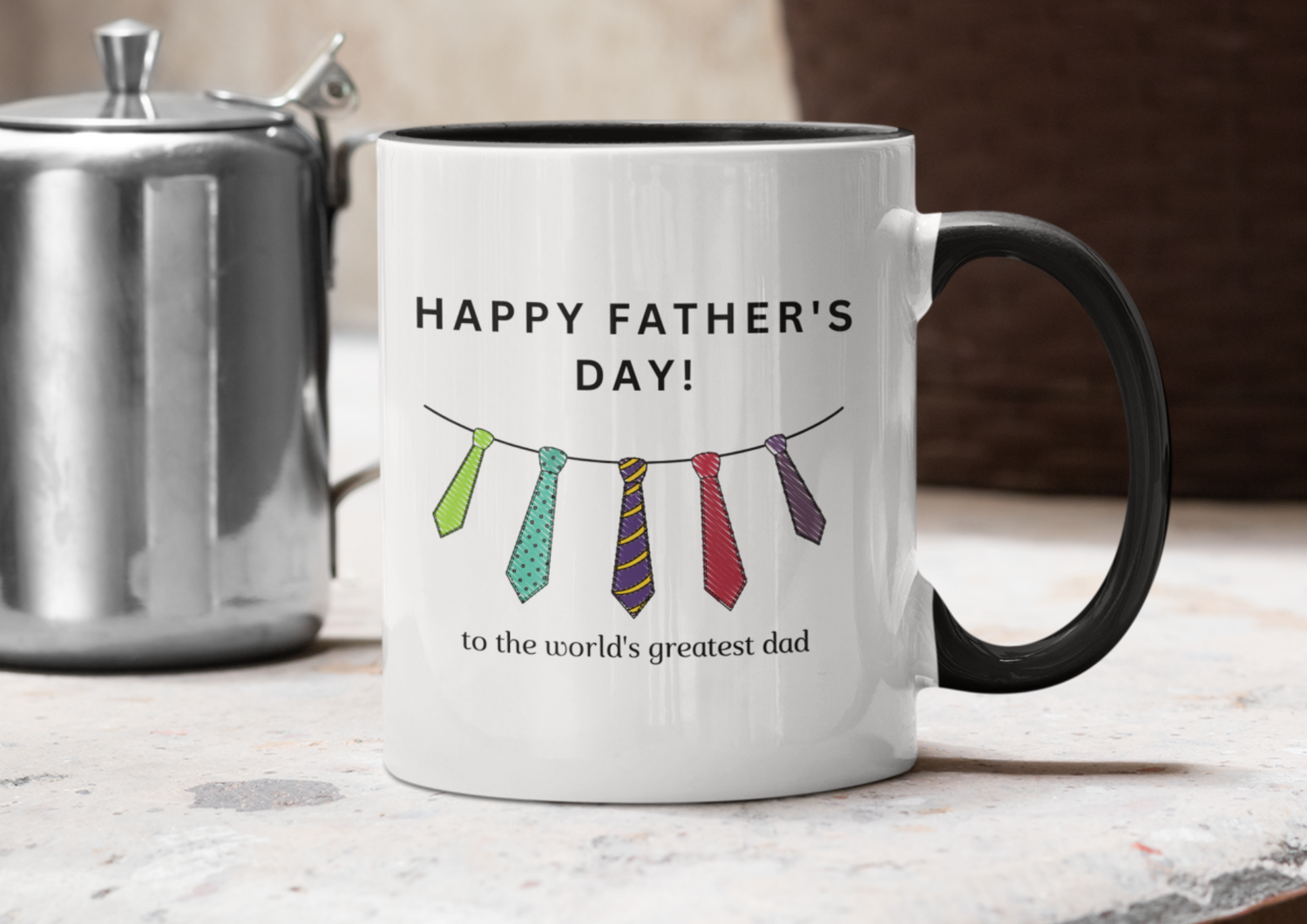 Fathers Day Worlds greatest Dad Tie Mug