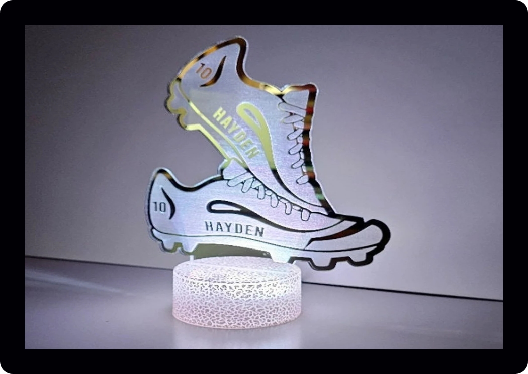 Personalised Football LED Night Light Desk Lamp Sign