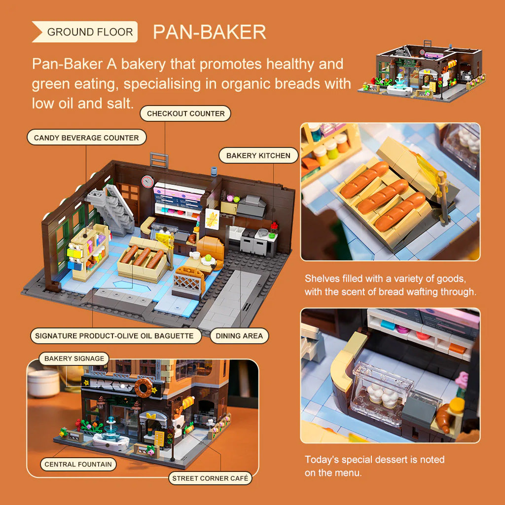 Bakery (4-Storey Building) - 2663 pcs Pantasy building brick model set