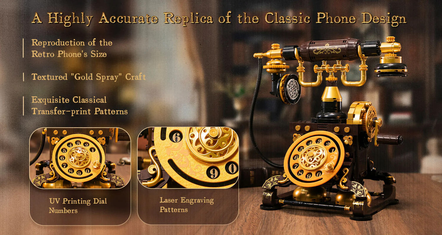 Retro Rotary Telephone - 766 pcs Pantasy building brick model set