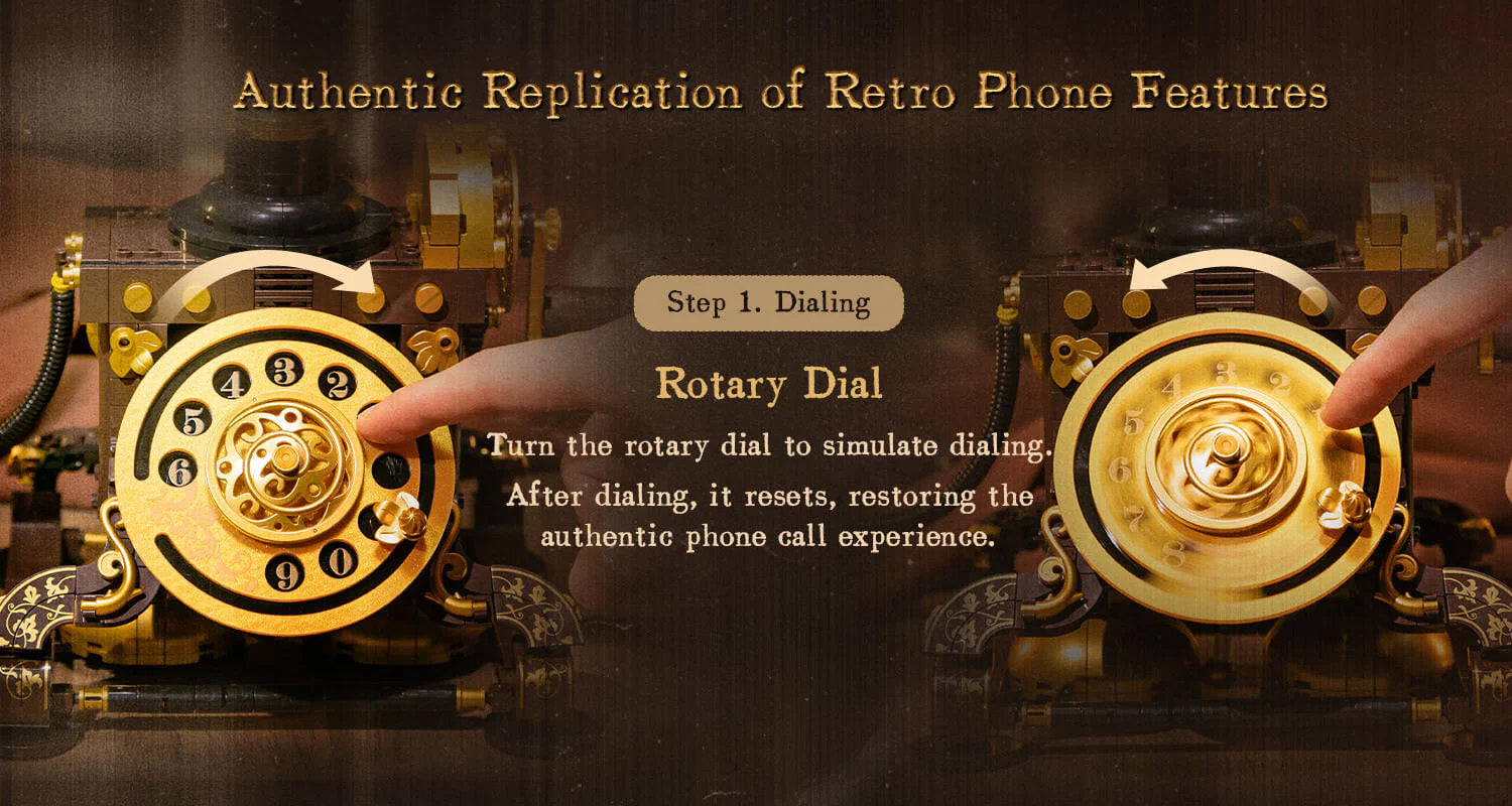 Retro Rotary Telephone - 766 pcs Pantasy building brick model set