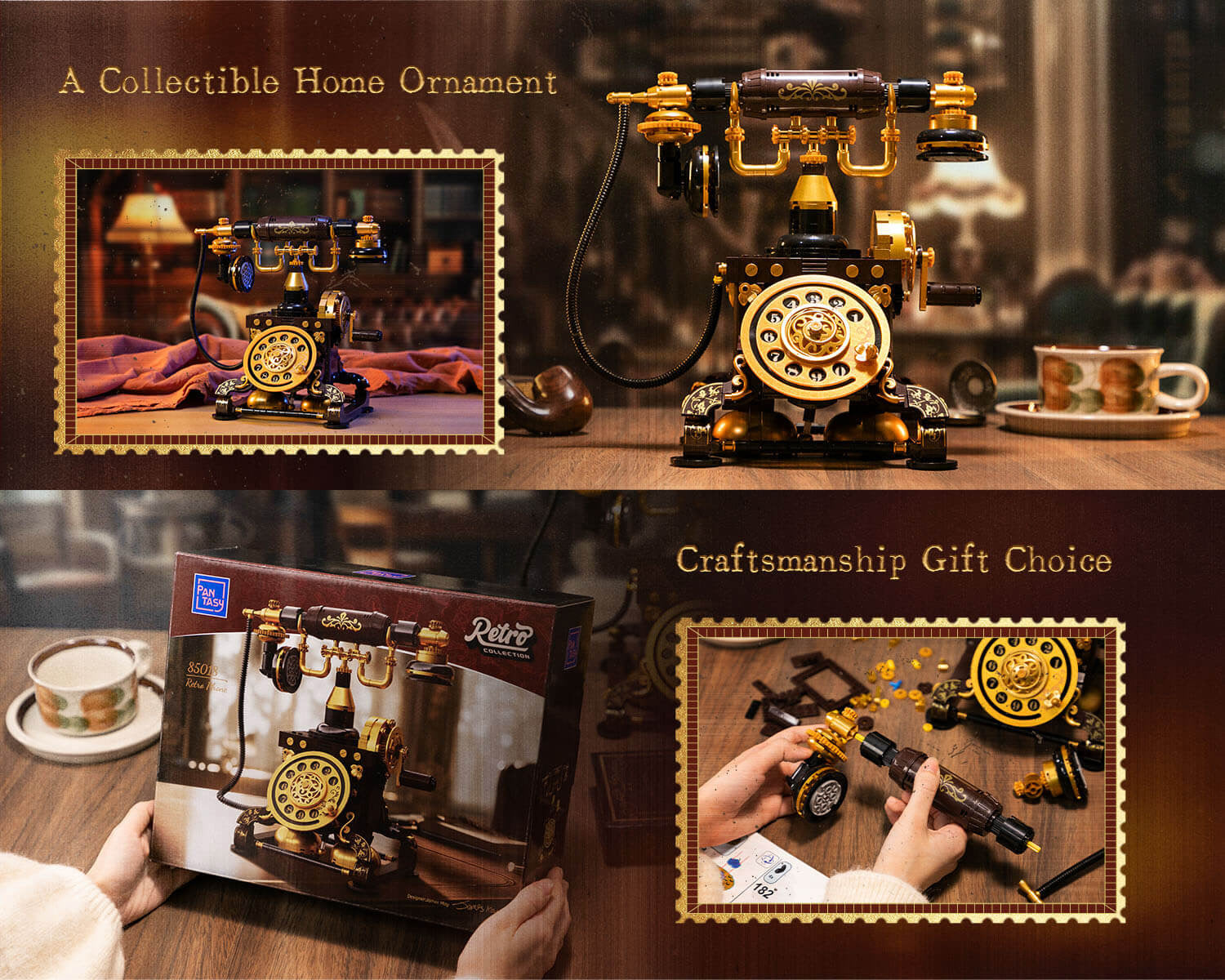 Retro Rotary Telephone - 766 pcs Pantasy building brick model set