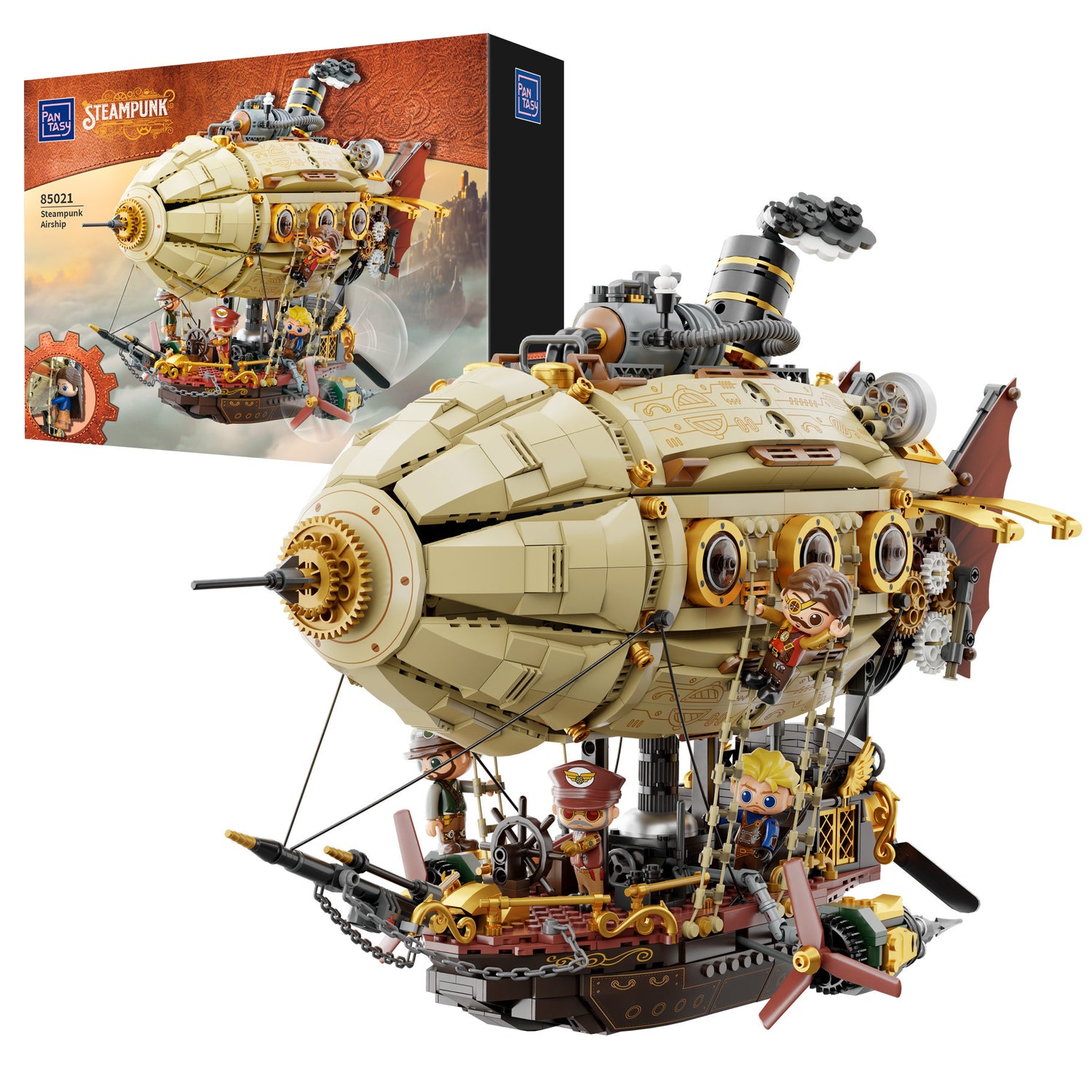 Steampunk Airship - 1949 pcs self - build brick model set