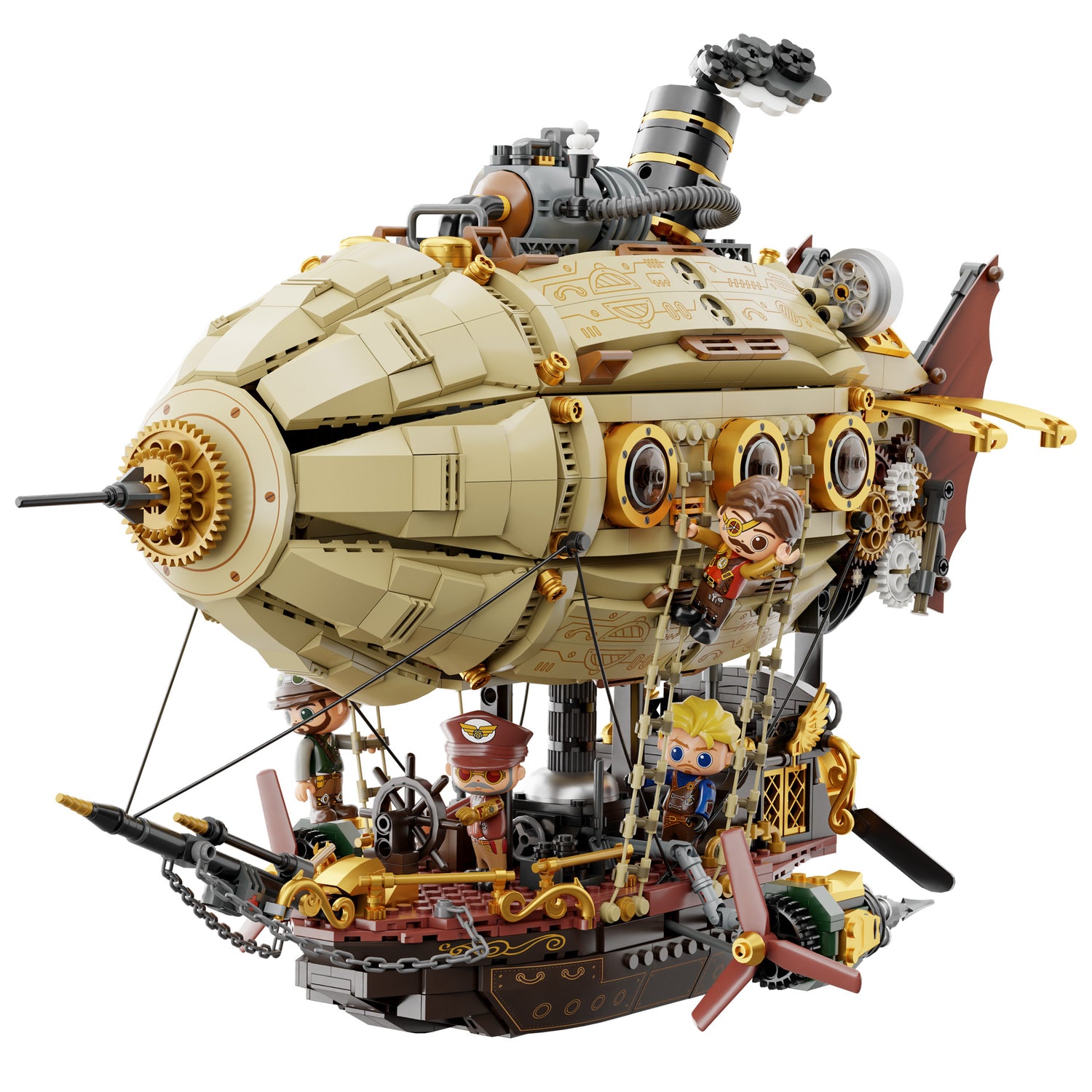 Steampunk Airship - 1949 pcs self - build brick model set