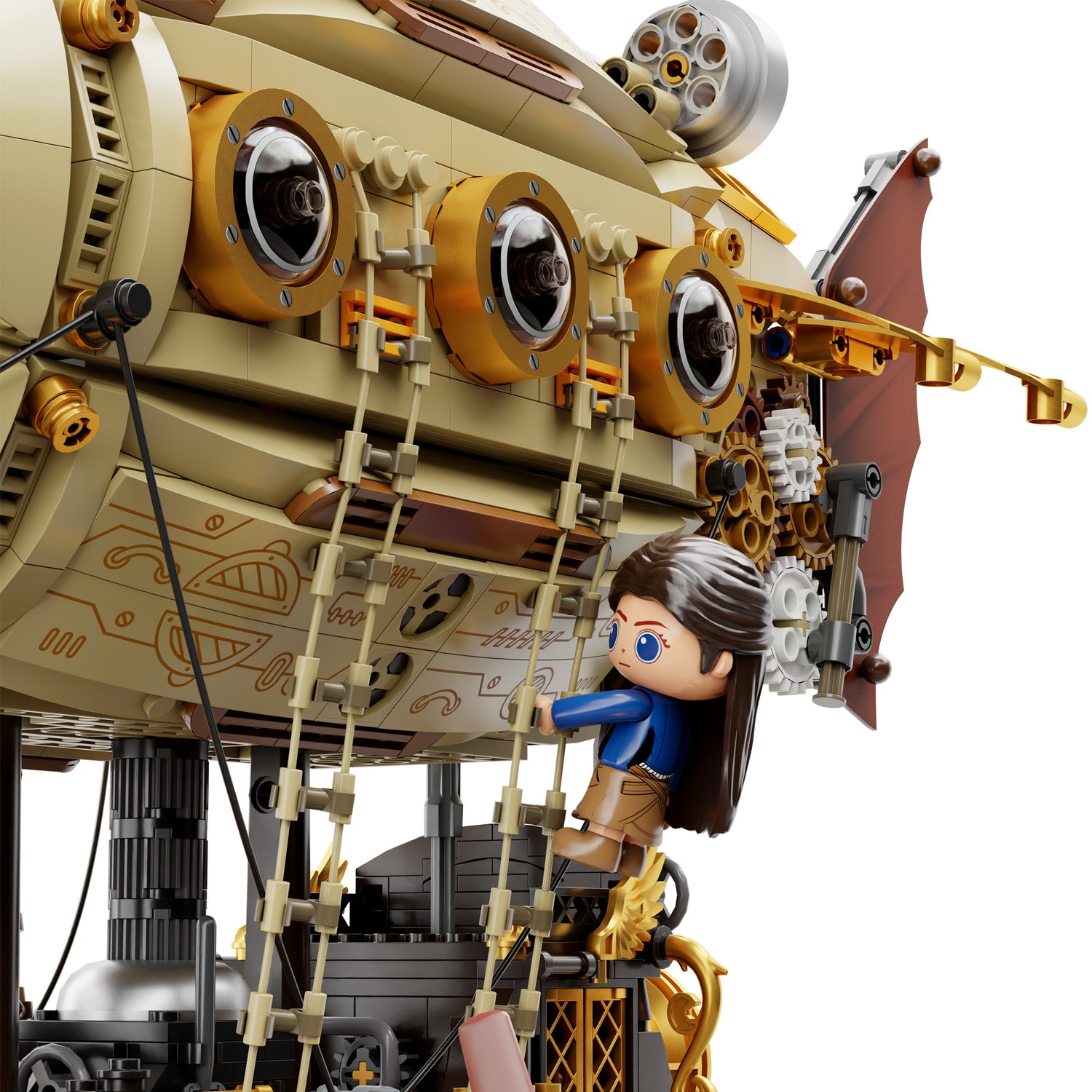 Steampunk Airship - 1949 pcs self - build brick model set