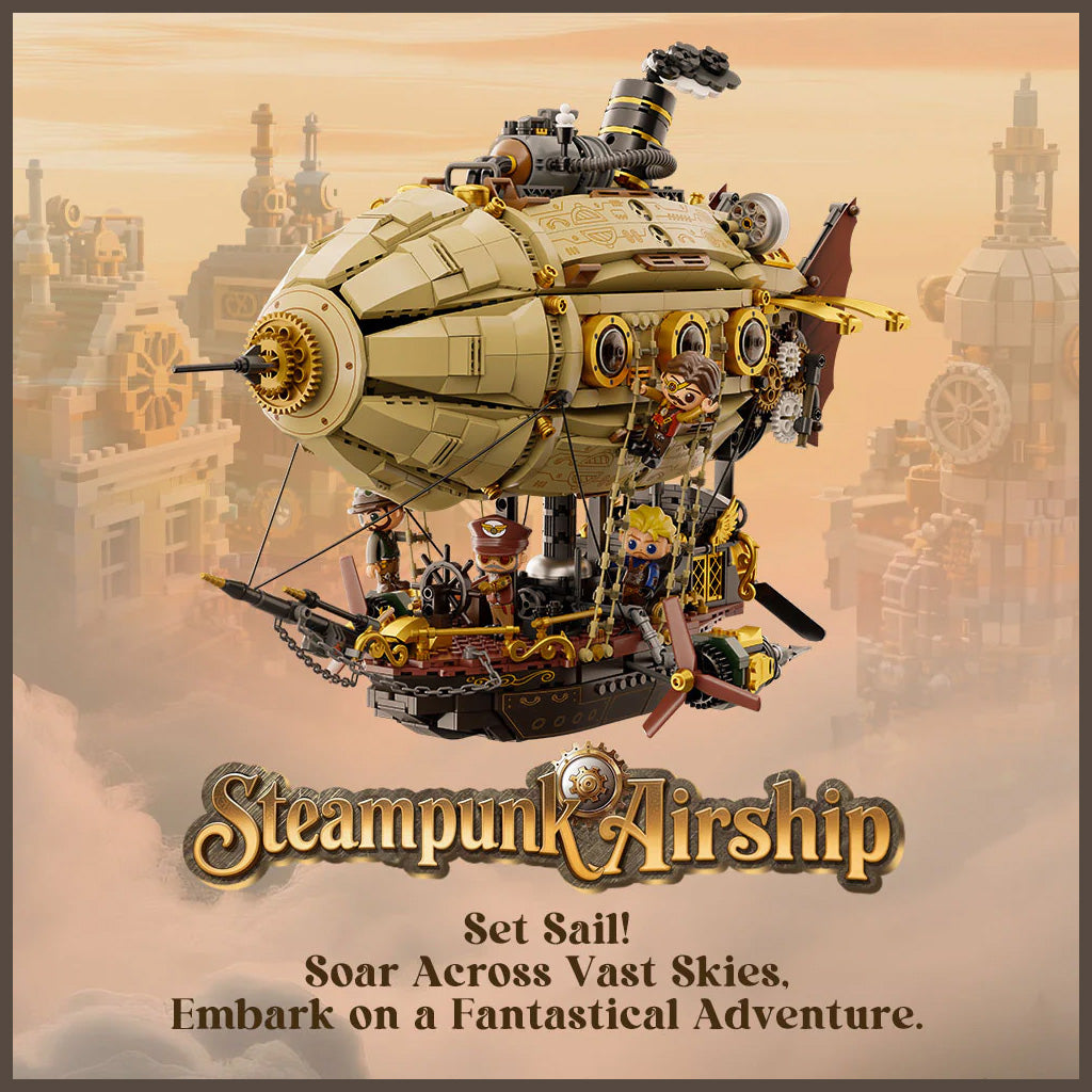Steampunk Airship - 1949 pcs self - build brick model set