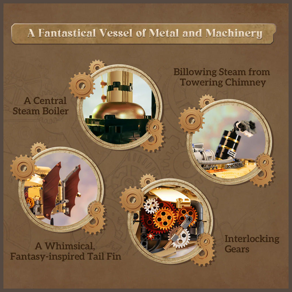 Steampunk Airship - 1949 pcs self - build brick model set