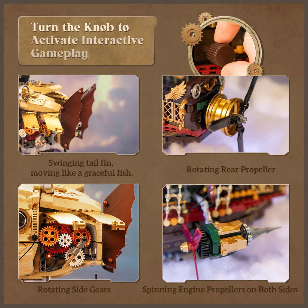 Steampunk Airship - 1949 pcs self - build brick model set