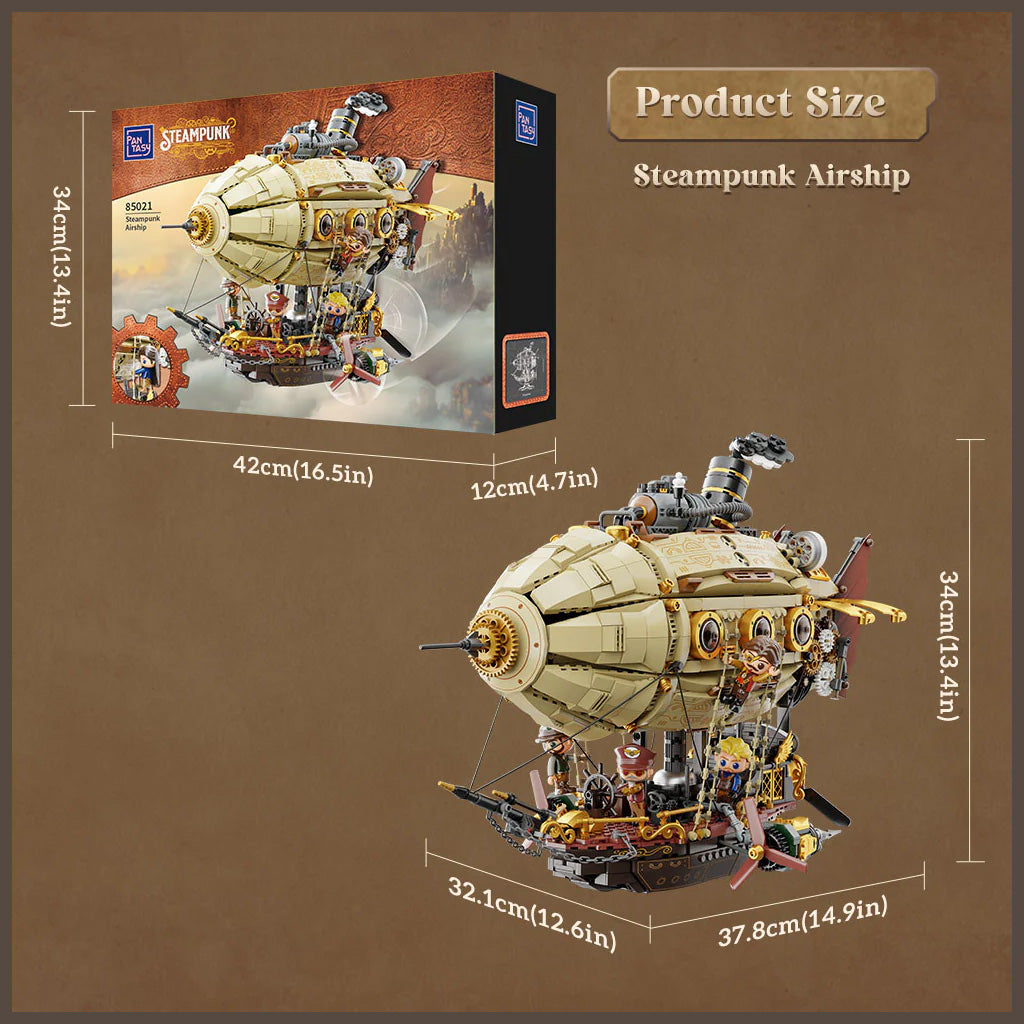 Steampunk Airship - 1949 pcs self - build brick model set