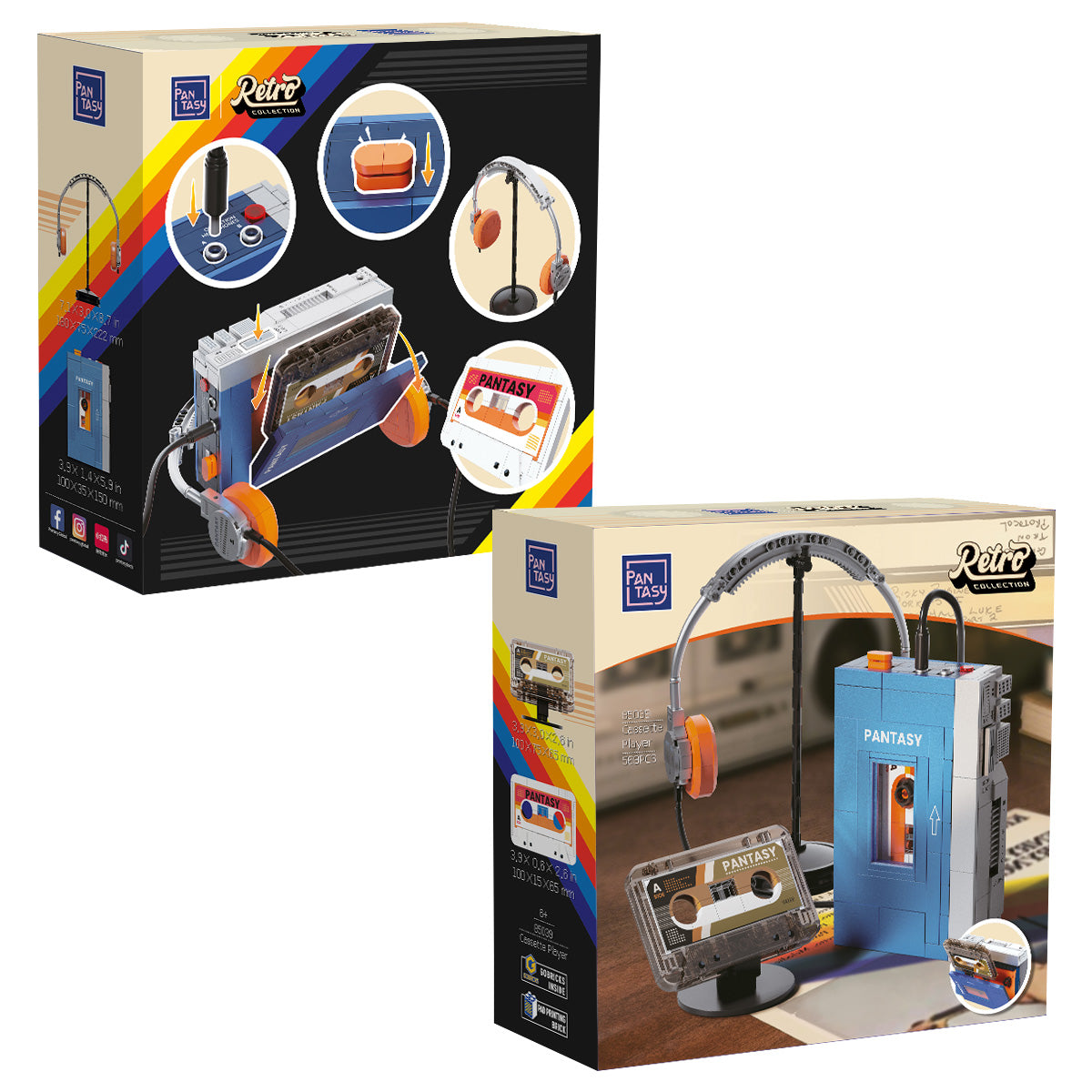 Retro Tape Cassette Player - 569 pcs ,Pantasy building brick model set