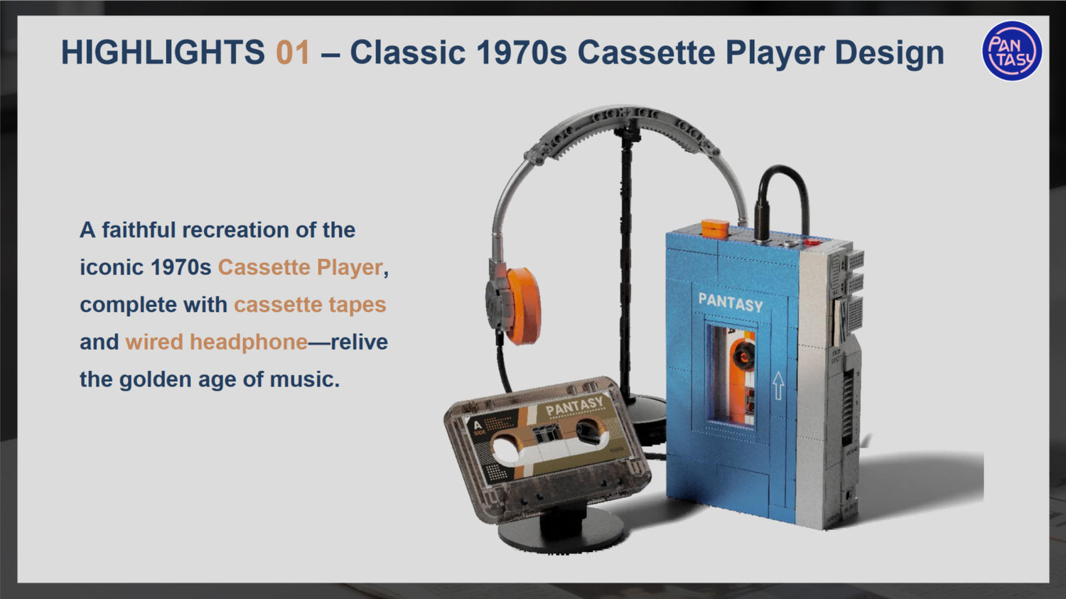 Retro Tape Cassette Player - 569 pcs ,Pantasy building brick model set