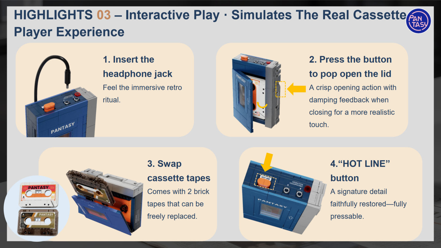 Retro Tape Cassette Player - 569 pcs ,Pantasy building brick model set