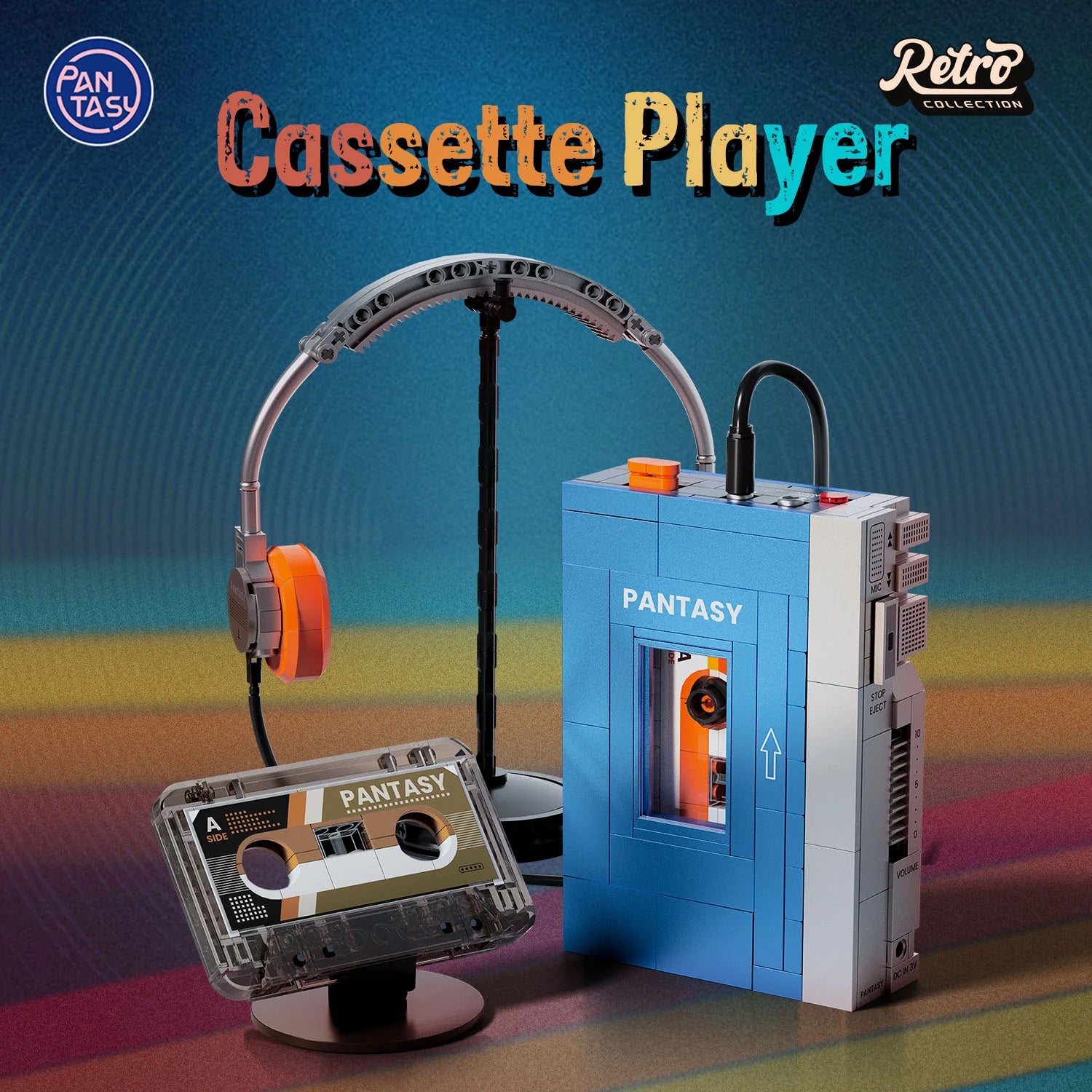 Retro Tape Cassette Player - 569 pcs ,Pantasy building brick model set