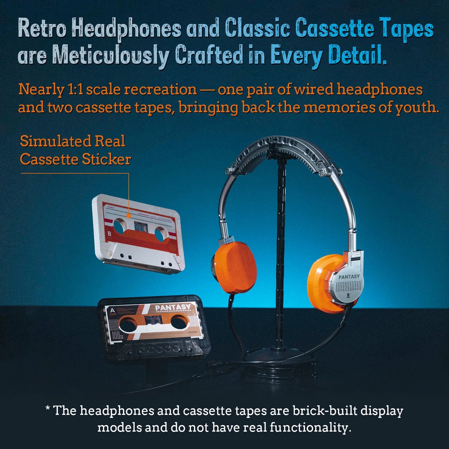 Retro Tape Cassette Player - 569 pcs ,Pantasy building brick model set