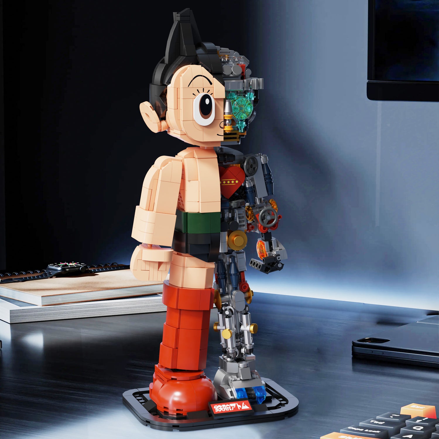 Mechanical Astro Boy Statue - 1080 pcs Pantasy Retro building brick model set
