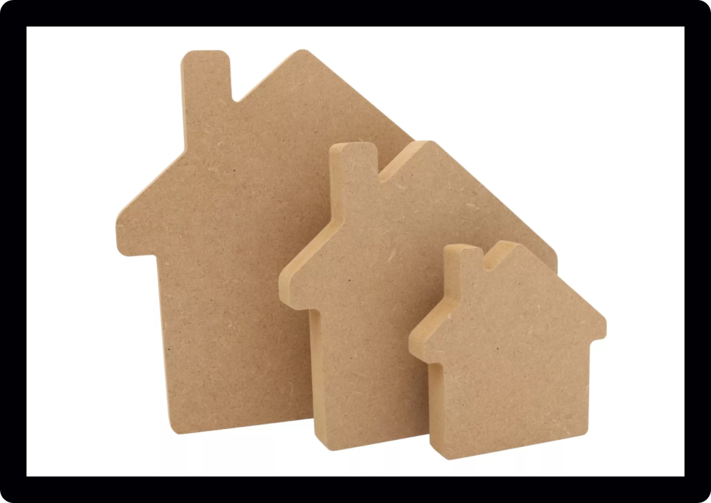 Set Of 10 House Nursery Craft Tag Embellishments Decoration Crafting Shapes Blanks