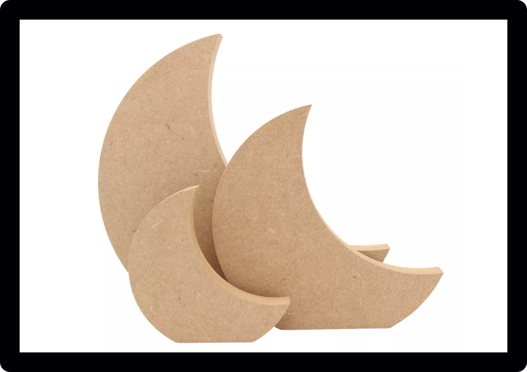 Set Of 10 Crescent Moon Nursery Craft Tag Embellishments Decoration Crafting Shapes Blanks