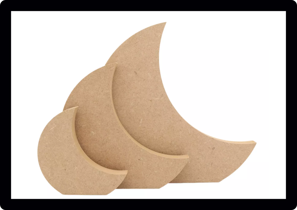 Set Of 10 Crescent Moon Nursery Craft Tag Embellishments Decoration Crafting Shapes Blanks