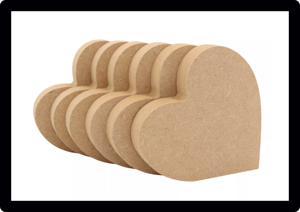 Set Of 10 Heart Nursery Craft Tag Embellishments Decoration Crafting Shapes Blanks